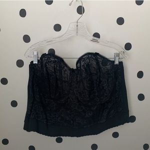 EUC GODDESS CORSET TOP BLACK LACE 48B